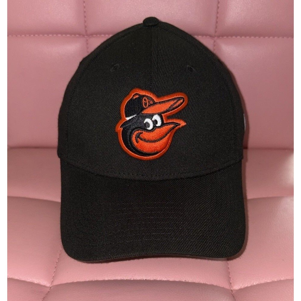 Baltimore Orioles New Era 39THIRTY Hat - Black Stretch Fit Cap - Size Small/Med
